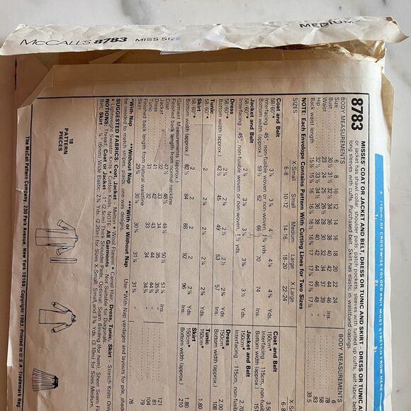 McCall's 8783 Misses Jacket, Dress, Tunic & Skirt Nancy Heller Sz 14-16 Vintage - Picture 7 of 8